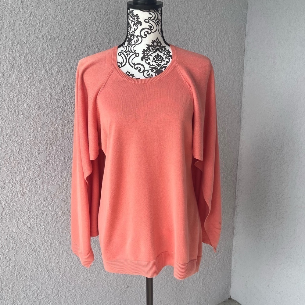 H by Halston Sweater Knit Cape Coral Top - Size Medium